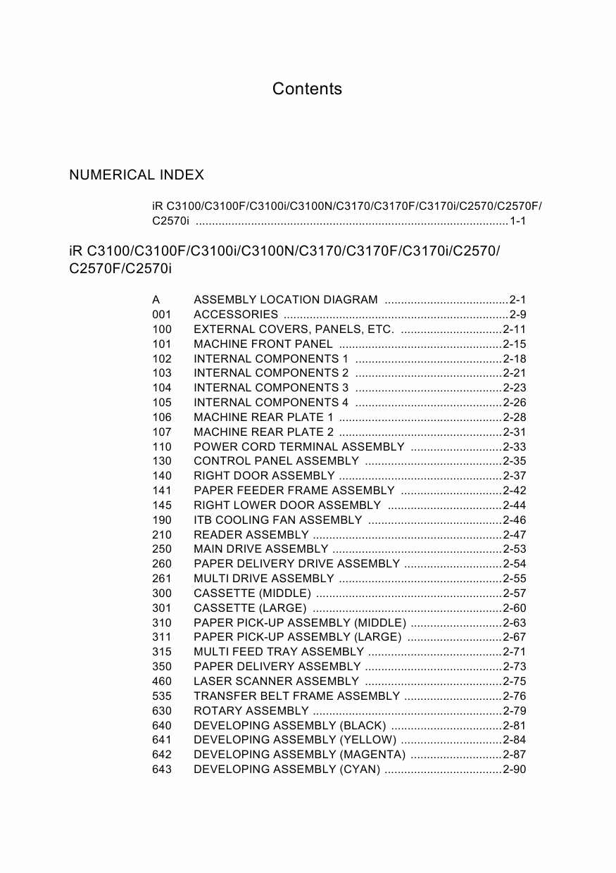 Canon imageRUNNER-iR C3100 C3170 C2580 Parts Catalog-2